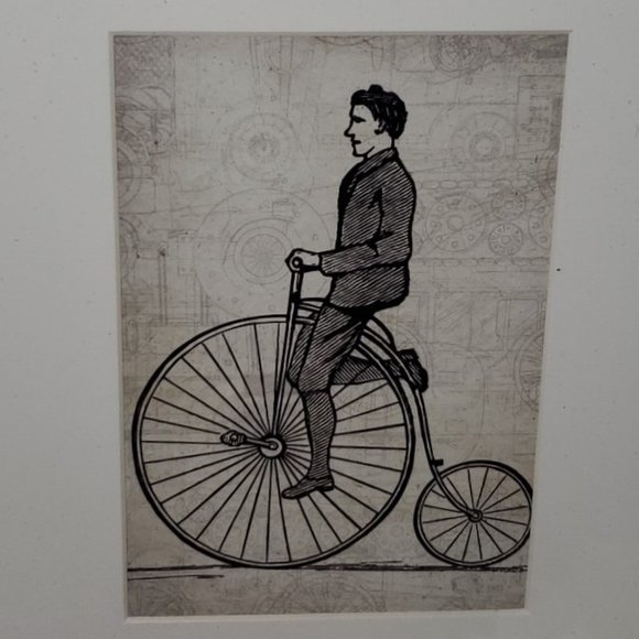 Framed Wall Art - Man On Bicyle